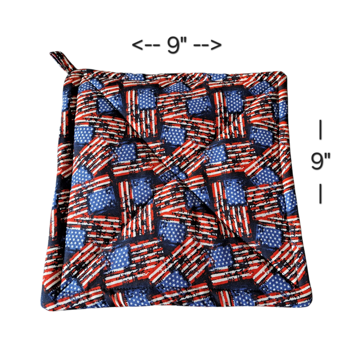 Patriotic - Pot Holders (Set of 2) - silver makeup bag, dog bandana, handmade pot holders, Scrunchies, pink makeup bag, Sachet, green cosmetic bag, make up bag green - Frances Farm & Craft, LLC