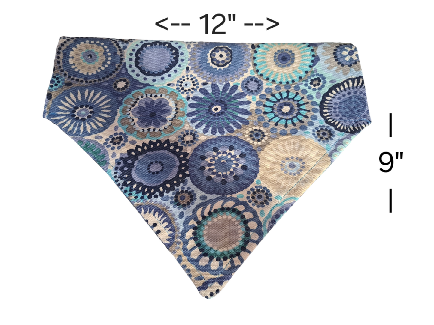 Blue Circles - Dog Bandana (Different Sizes) - silver makeup bag, dog bandana, handmade pot holders, Scrunchies, pink makeup bag, Sachet, green cosmetic bag, make up bag green - Frances Farm & Craft, LLC