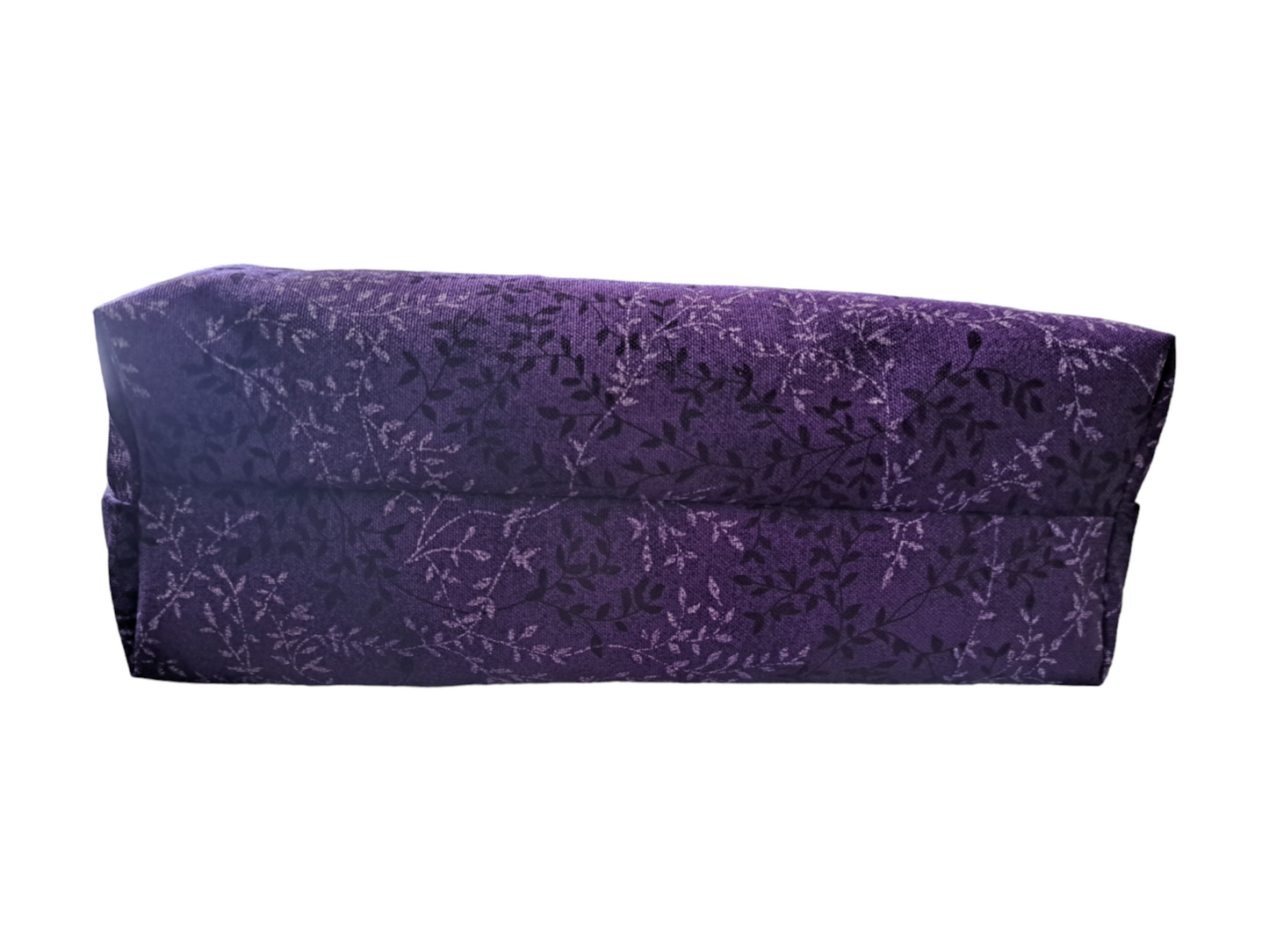 Purple with Leaves - Makeup Bag/ Cosmetic Pouch (Different Sizes) - silver makeup bag, dog bandana, handmade pot holders, Scrunchies, pink makeup bag, Sachet, green cosmetic bag, make up bag green - Frances Farm & Craft, LLC
