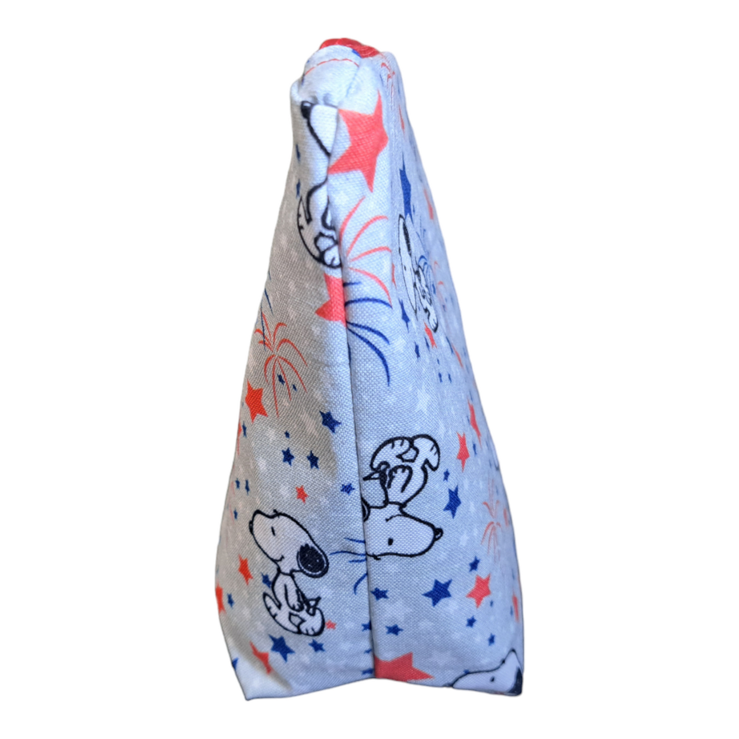 Snoopy & Stars - Makeup Bag/ Cosmetic Pouch (Different Sizes) - silver makeup bag, dog bandana, handmade pot holders, Scrunchies, pink makeup bag, Sachet, green cosmetic bag, make up bag green - Frances Farm & Craft, LLC