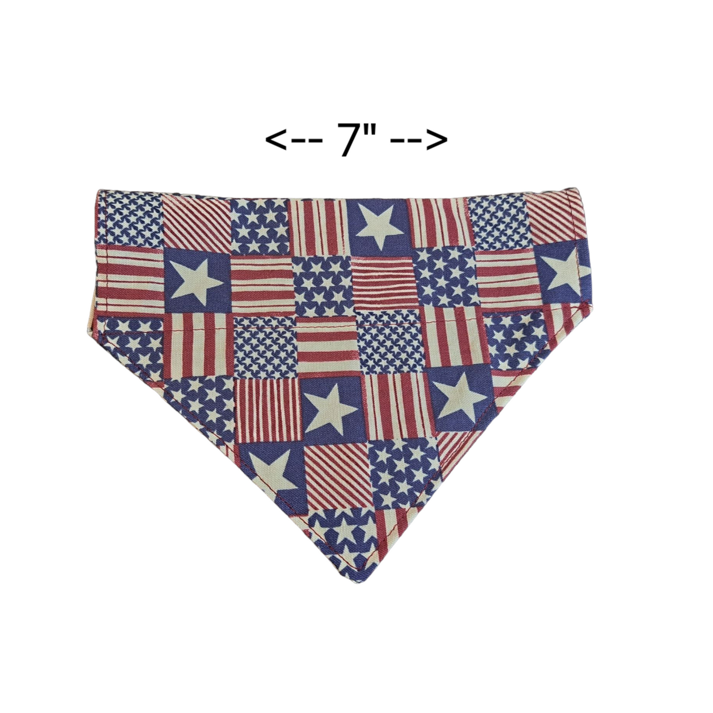 Dog Bandanas - Stars & Stripes (Different Sizes) - silver makeup bag, dog bandana, handmade pot holders, Scrunchies, pink makeup bag, Sachet, green cosmetic bag, make up bag green - Frances Farm & Craft, LLC