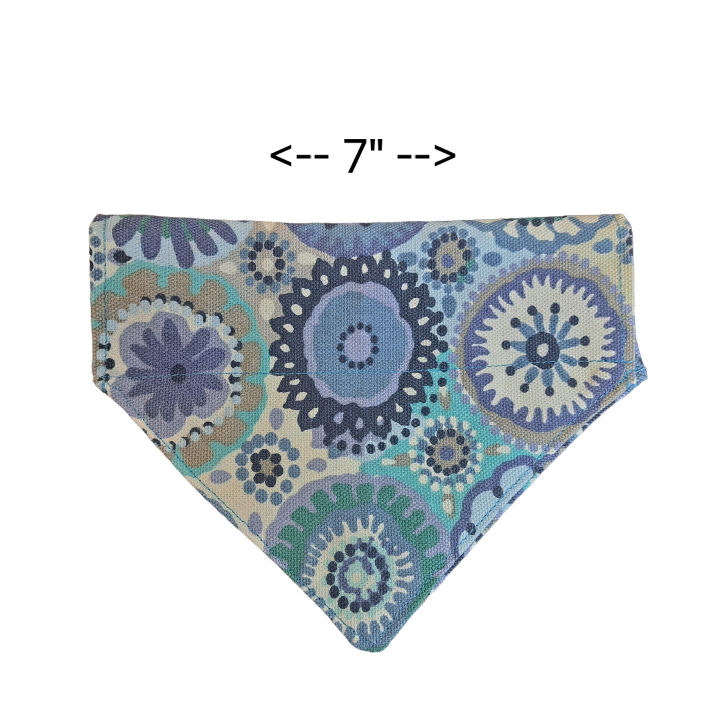 Blue Circles - Dog Bandana (Different Sizes) - silver makeup bag, dog bandana, handmade pot holders, Scrunchies, pink makeup bag, Sachet, green cosmetic bag, make up bag green - Frances Farm & Craft, LLC