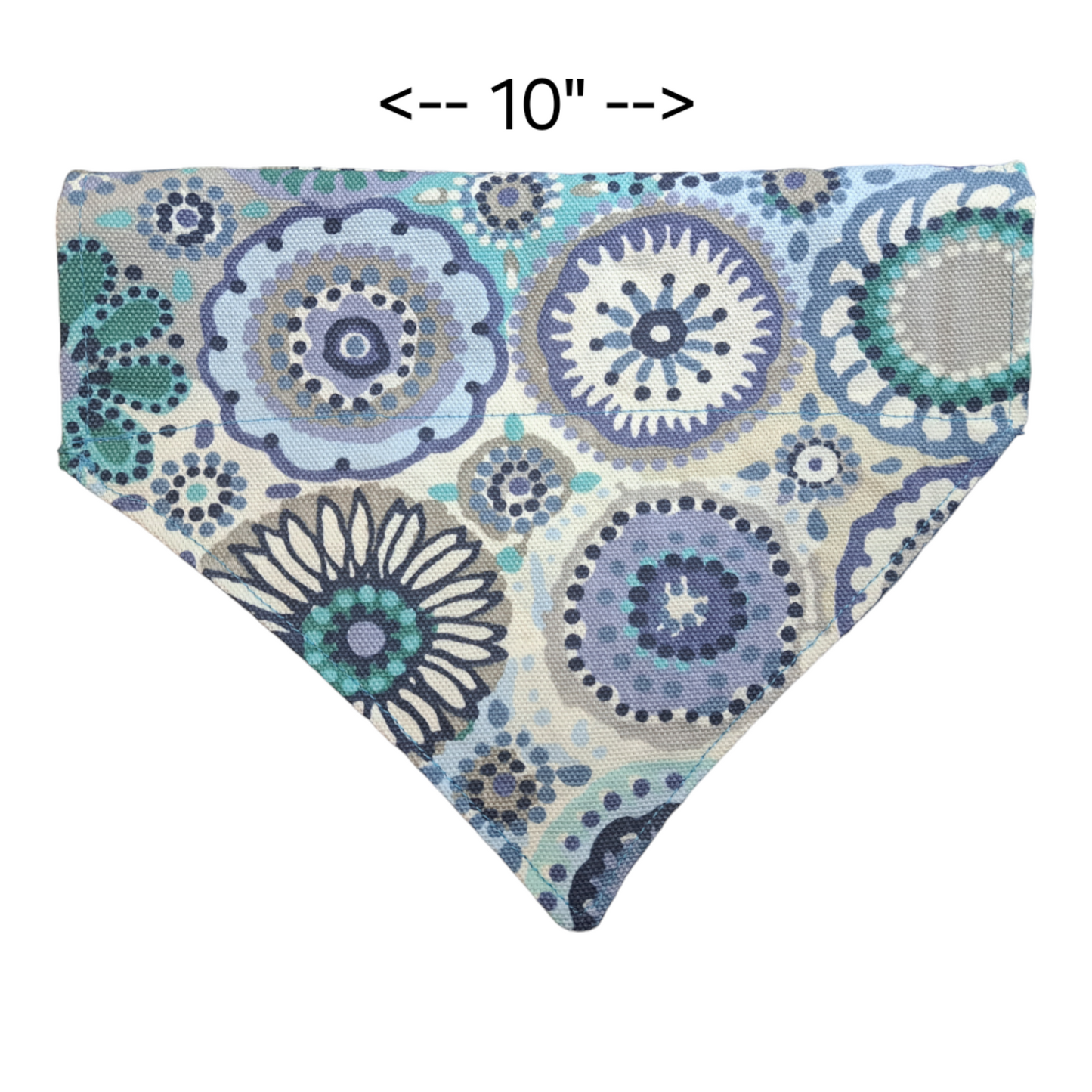 Blue Circles - Dog Bandana (Different Sizes) - silver makeup bag, dog bandana, handmade pot holders, Scrunchies, pink makeup bag, Sachet, green cosmetic bag, make up bag green - Frances Farm & Craft, LLC