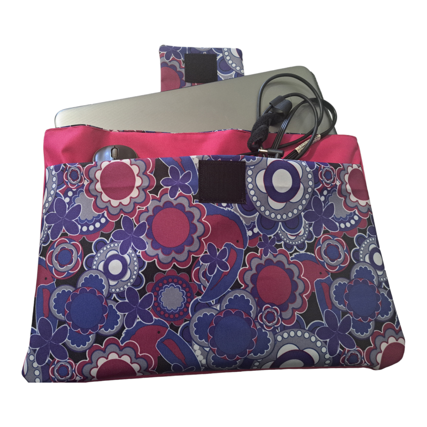 Laptop Sleeve - Pink & Purple (Water-resistant) - silver makeup bag, dog bandana, handmade pot holders, Scrunchies, pink makeup bag, Sachet, green cosmetic bag, make up bag green - Frances Farm & Craft, LLC