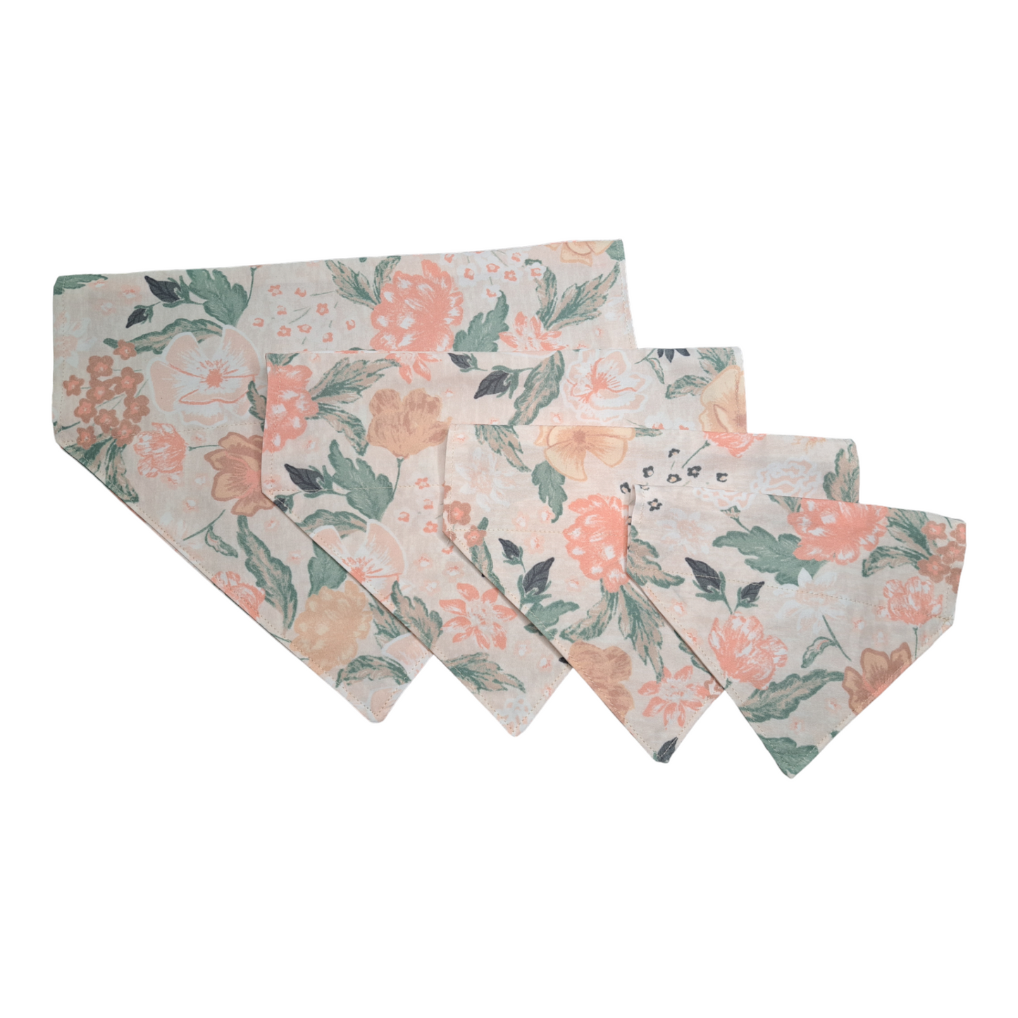 Blush Flowers - Dog Bandana (Different Sizes) - silver makeup bag, dog bandana, handmade pot holders, Scrunchies, pink makeup bag, Sachet, green cosmetic bag, make up bag green - Frances Farm & Craft, LLC