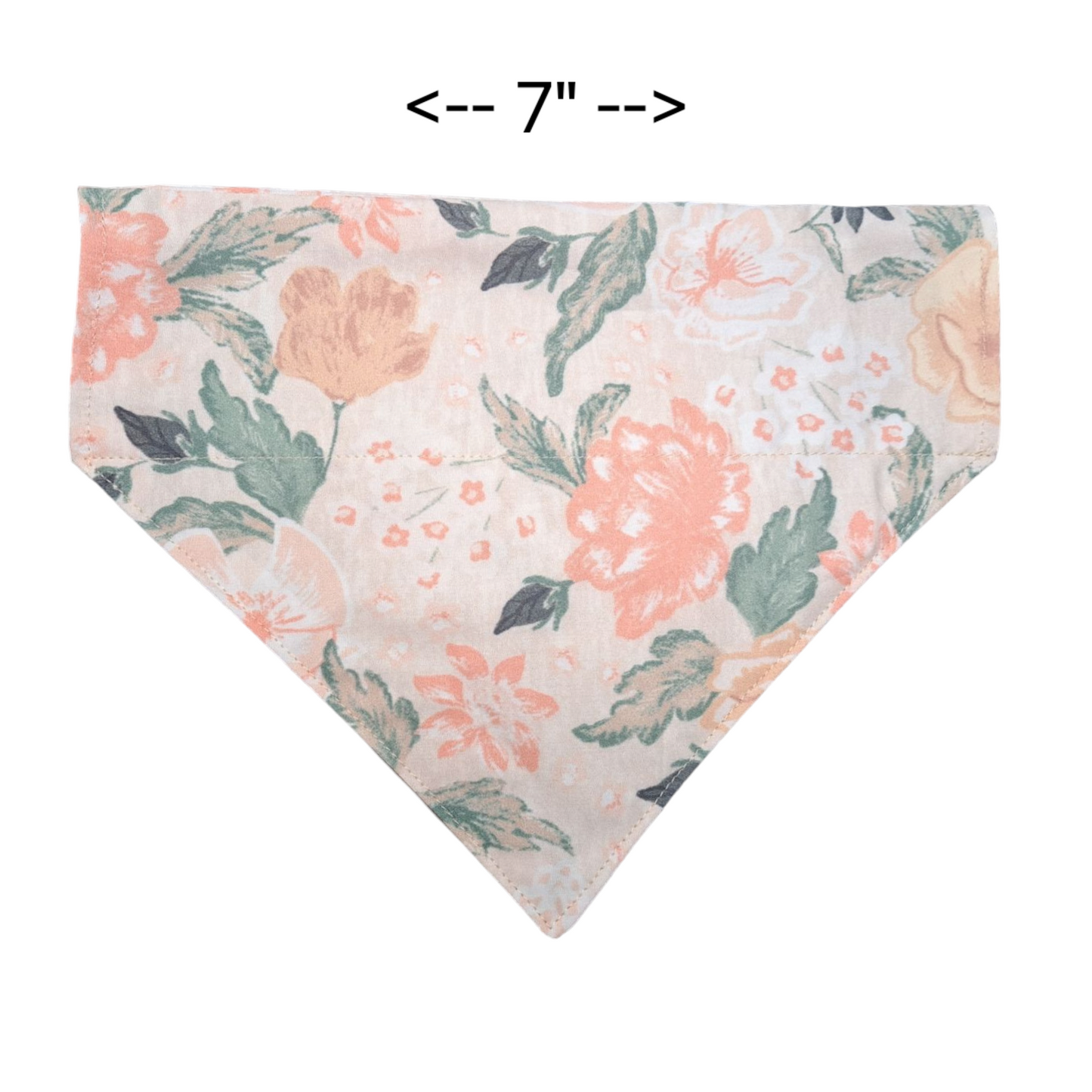 Blush Flowers - Dog Bandana (Different Sizes) - silver makeup bag, dog bandana, handmade pot holders, Scrunchies, pink makeup bag, Sachet, green cosmetic bag, make up bag green - Frances Farm & Craft, LLC