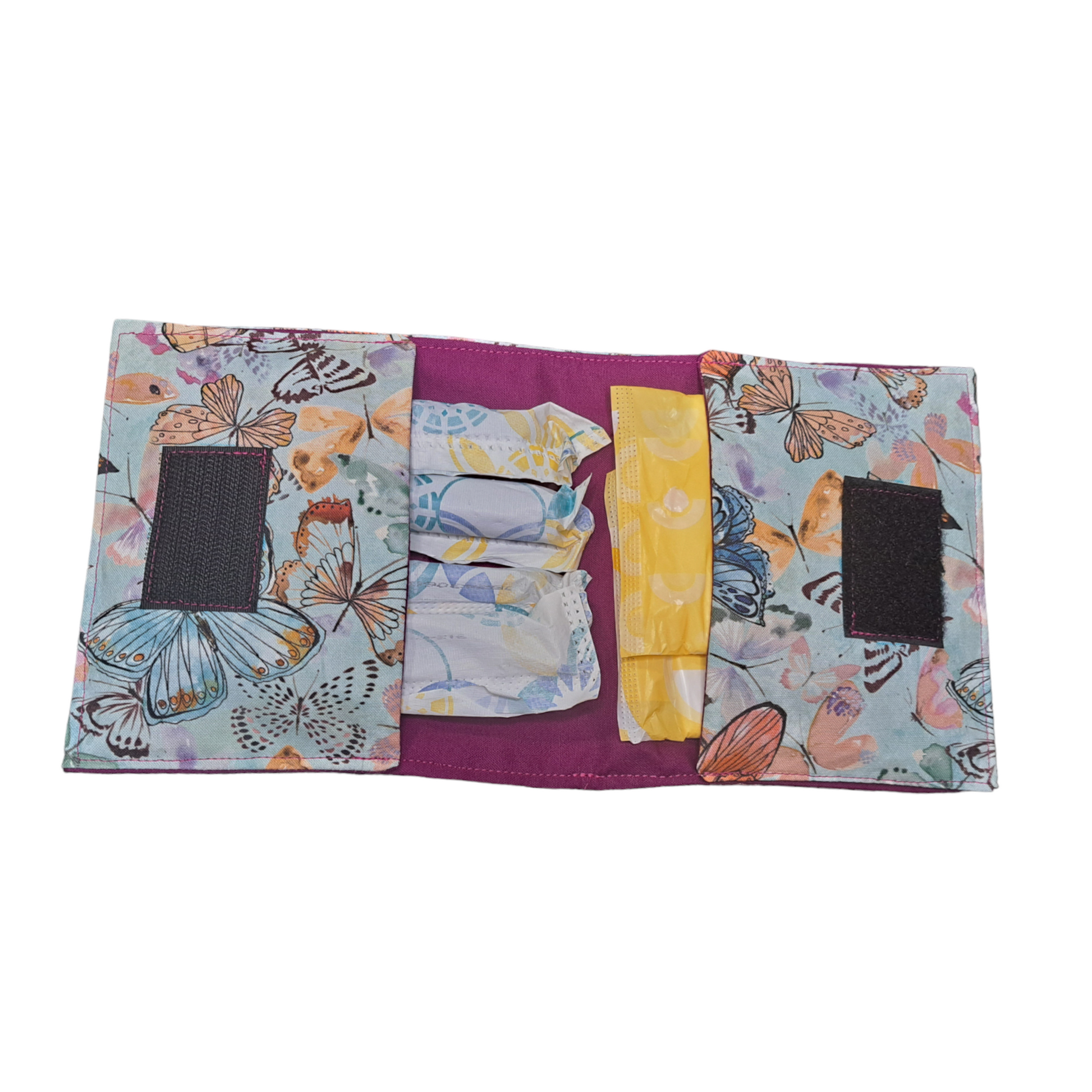 Tampon Pouch - Butterfly - silver makeup bag, dog bandana, handmade pot holders, Scrunchies, pink makeup bag, Sachet, green cosmetic bag, make up bag green - Frances Farm & Craft, LLC