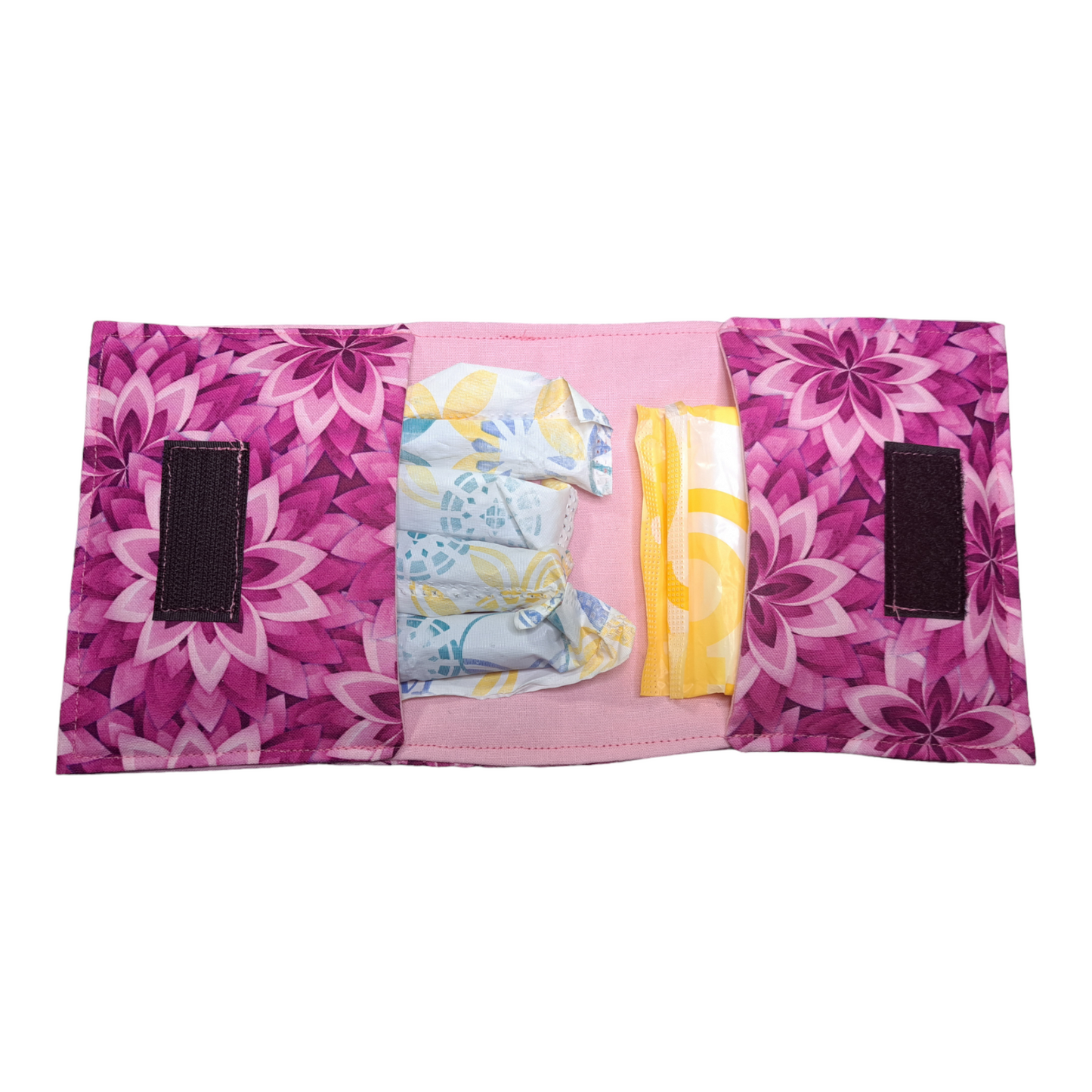 Tampon Pouch - Berry Flowers - silver makeup bag, dog bandana, handmade pot holders, Scrunchies, pink makeup bag, Sachet, green cosmetic bag, make up bag green - Frances Farm & Craft, LLC