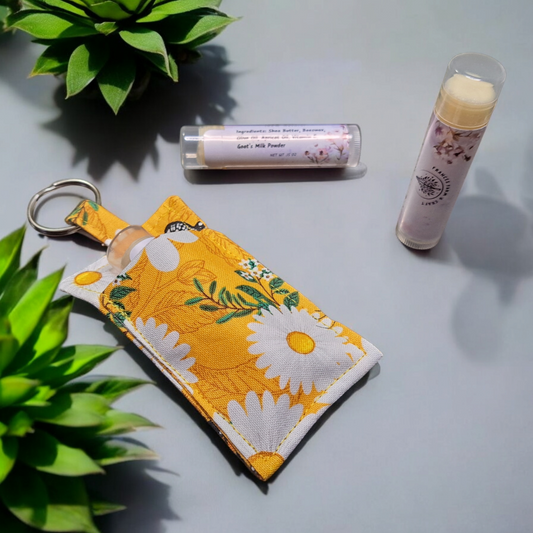 Nourishing Lip Balms/ Chapsticks + Keychain - silver makeup bag, dog bandana, handmade pot holders, Scrunchies, pink makeup bag, Sachet, green cosmetic bag, make up bag green - Frances Farm & Craft, LLC