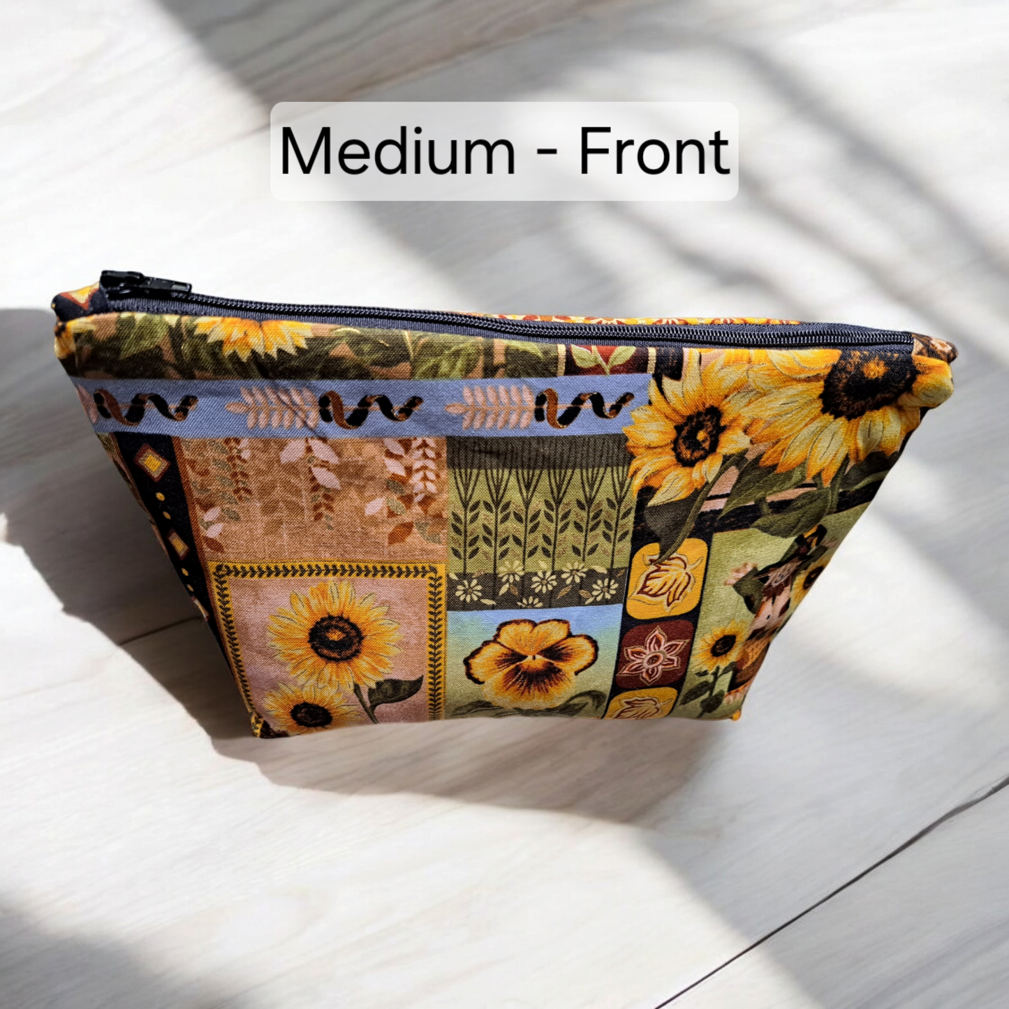 Autumn - Makeup Bag/ Cosmetic Pouch (Different Sizes) - silver makeup bag, dog bandana, handmade pot holders, Scrunchies, pink makeup bag, Sachet, green cosmetic bag, make up bag green - Frances Farm & Craft, LLC