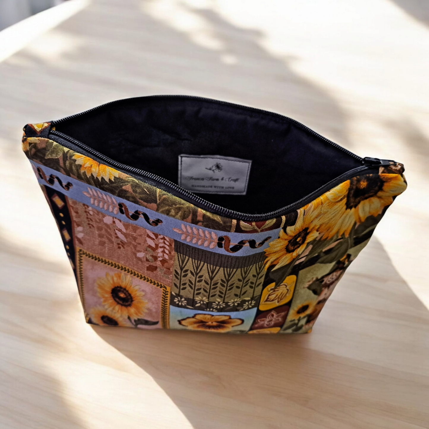Autumn - Makeup Bag/ Cosmetic Pouch (Different Sizes) - silver makeup bag, dog bandana, handmade pot holders, Scrunchies, pink makeup bag, Sachet, green cosmetic bag, make up bag green - Frances Farm & Craft, LLC