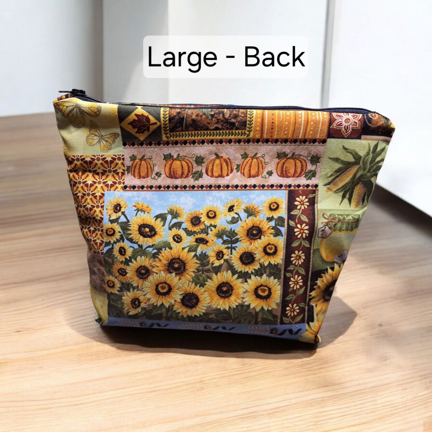 Autumn - Makeup Bag/ Cosmetic Pouch (Different Sizes) - silver makeup bag, dog bandana, handmade pot holders, Scrunchies, pink makeup bag, Sachet, green cosmetic bag, make up bag green - Frances Farm & Craft, LLC