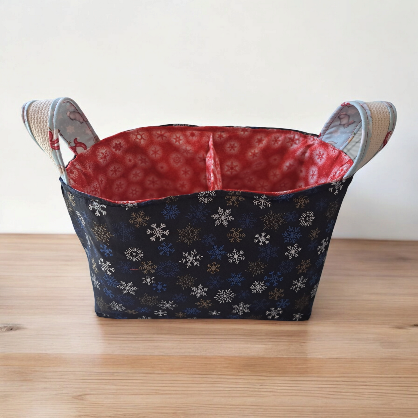 Divided Basket - Christmas - silver makeup bag, dog bandana, handmade pot holders, Scrunchies, pink makeup bag, Sachet, green cosmetic bag, make up bag green - Frances Farm & Craft, LLC