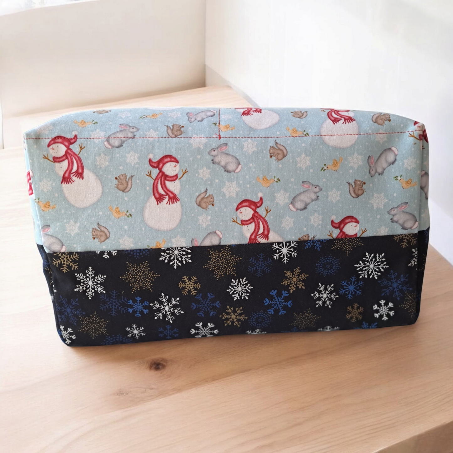 Divided Basket - Christmas - silver makeup bag, dog bandana, handmade pot holders, Scrunchies, pink makeup bag, Sachet, green cosmetic bag, make up bag green - Frances Farm & Craft, LLC