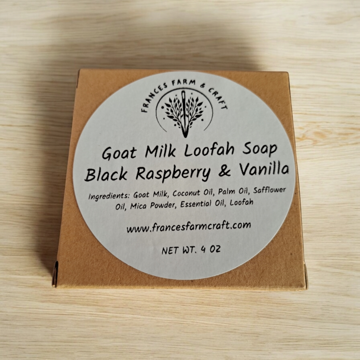 2 Goat Milk Loofah Soaps - Black Raspberry & Vanilla - silver makeup bag, dog bandana, handmade pot holders, Scrunchies, pink makeup bag, Sachet, green cosmetic bag, make up bag green - Frances Farm & Craft, LLC