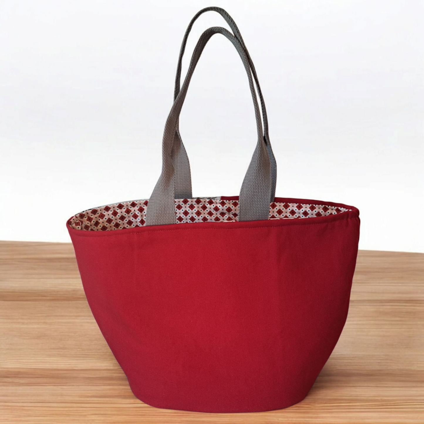 Red Sunflower - Tote Bag - silver makeup bag, dog bandana, handmade pot holders, Scrunchies, pink makeup bag, Sachet, green cosmetic bag, make up bag green - Frances Farm & Craft, LLC