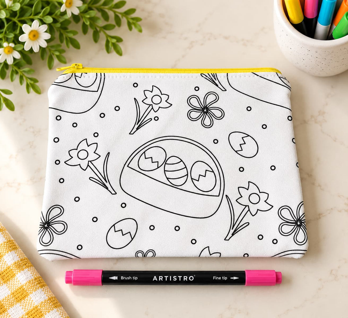 Color-Your-Own Easter Zipper Pouch