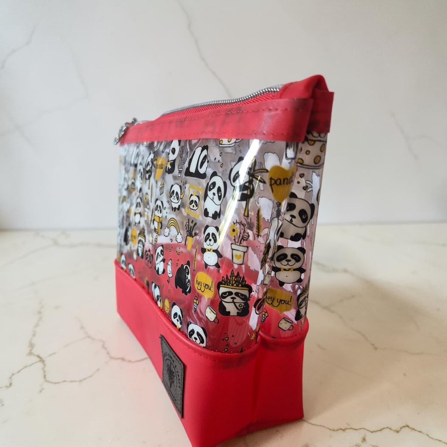 Silly Panda Vinyl Cosmetic Bag