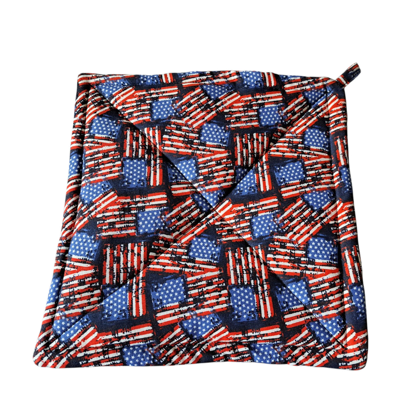 Patriotic - Pot Holders (Set of 2) - silver makeup bag, dog bandana, handmade pot holders, Scrunchies, pink makeup bag, Sachet, green cosmetic bag, make up bag green - Frances Farm & Craft, LLC