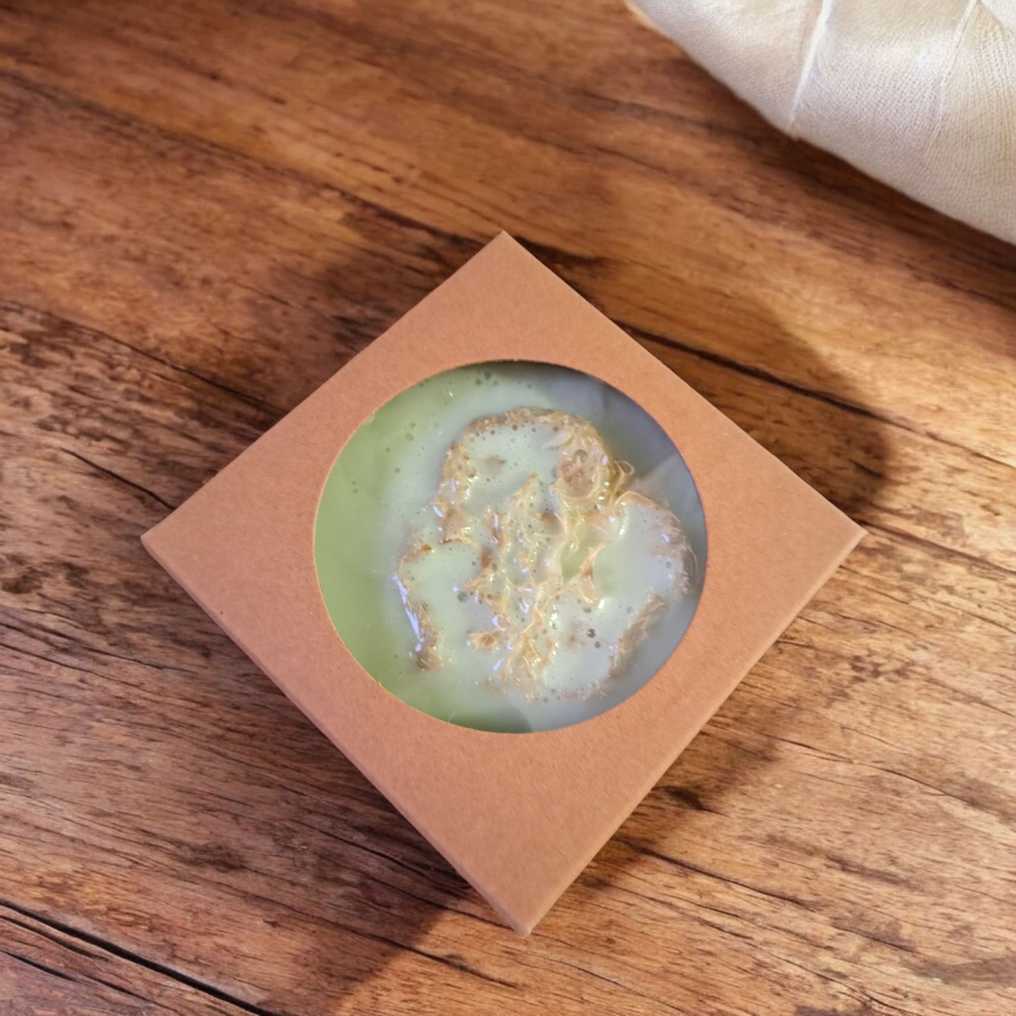2 Goat Milk Loofah Soaps - Grow A Pear - silver makeup bag, dog bandana, handmade pot holders, Scrunchies, pink makeup bag, Sachet, green cosmetic bag, make up bag green - Frances Farm & Craft, LLC