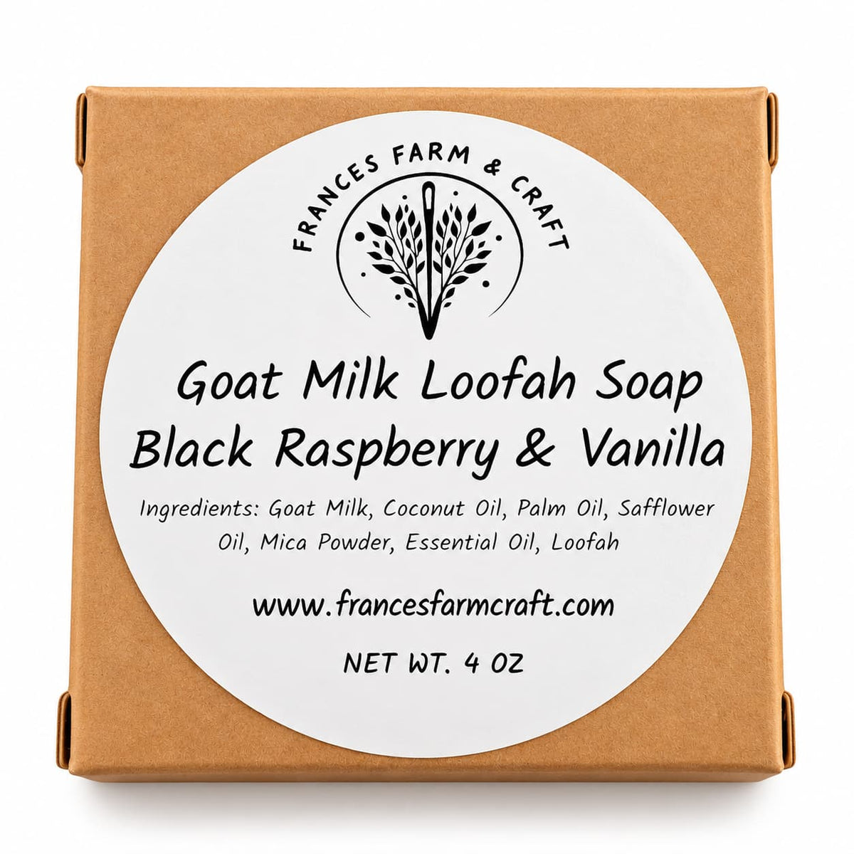 2 Goat Milk Loofah Soaps - Black Raspberry &amp; Vanilla