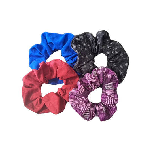 Scrunchies - Medium - silver makeup bag, dog bandana, handmade pot holders, Scrunchies, pink makeup bag, Sachet, green cosmetic bag, make up bag green - Frances Farm & Craft, LLC
