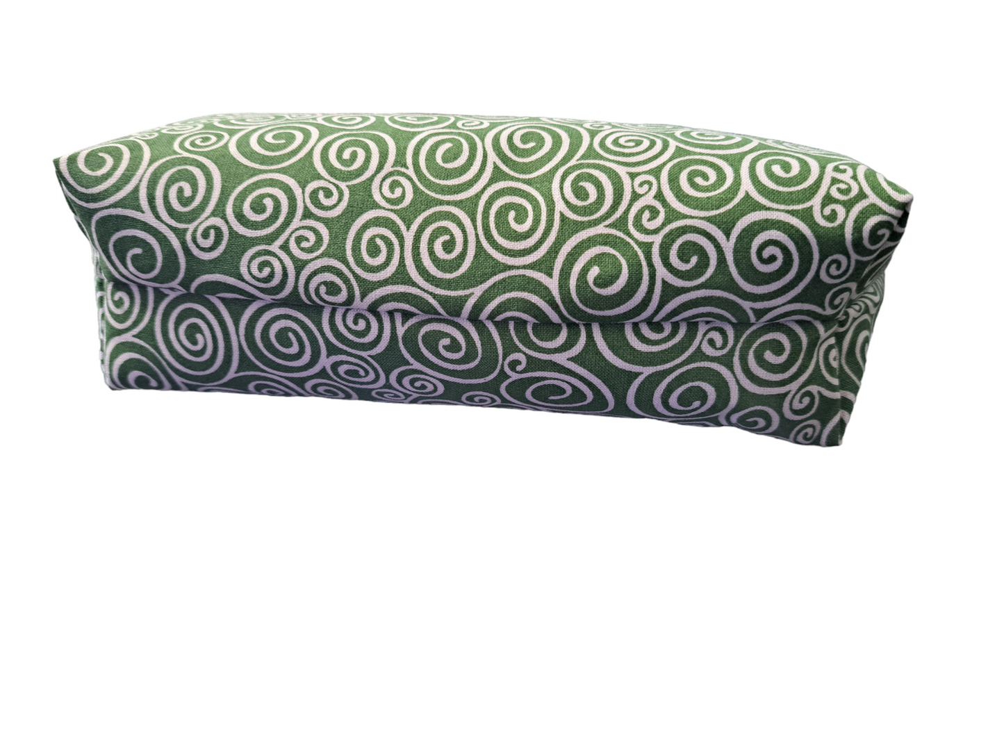 Green with White Swirls - Makeup Bag (Different sizes) - silver makeup bag, dog bandana, handmade pot holders, Scrunchies, pink makeup bag, Sachet, green cosmetic bag, make up bag green - Frances Farm & Craft, LLC