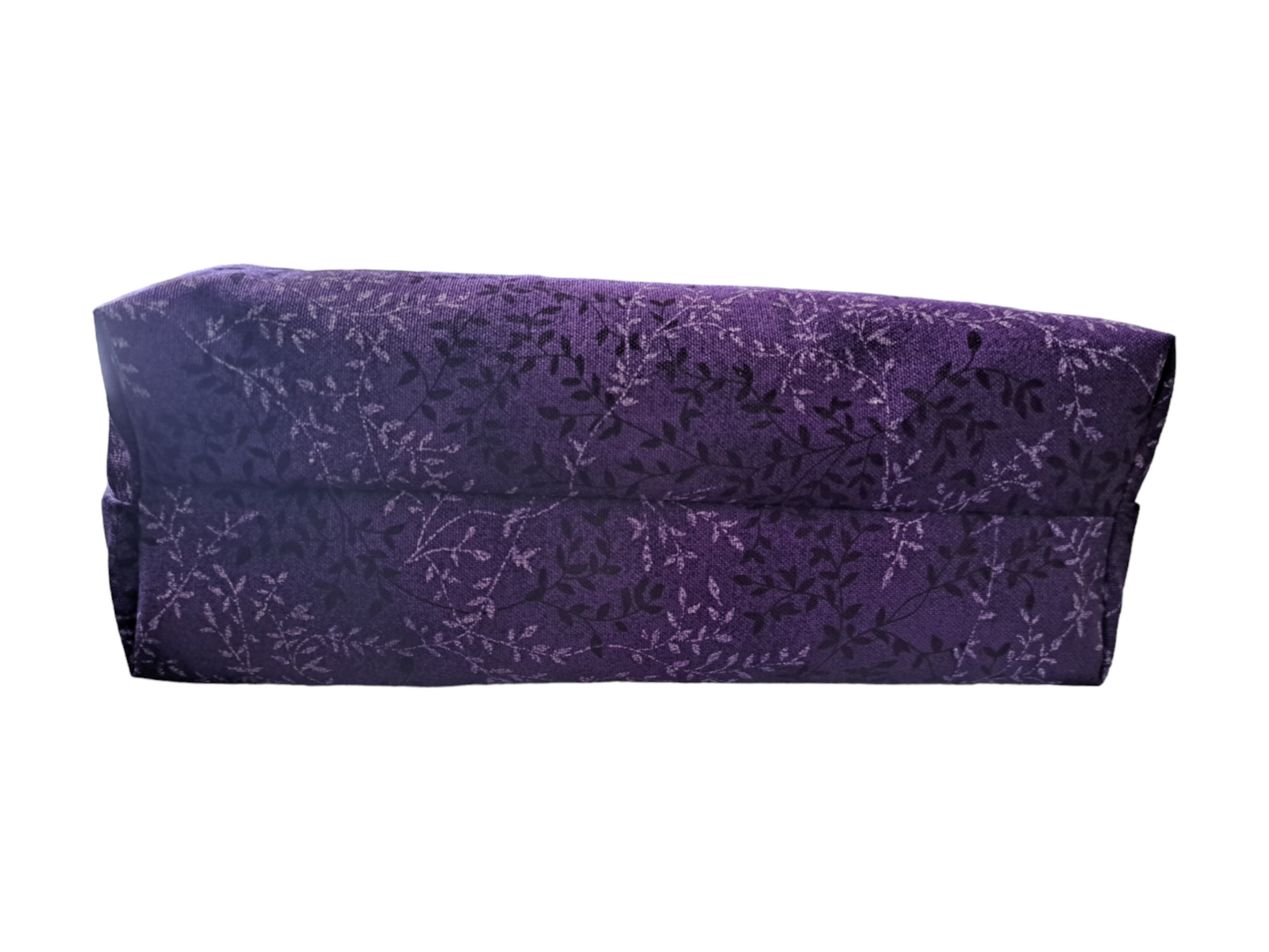 Purple with Leaves - Makeup Bag (Different Sizes) - silver makeup bag, dog bandana, handmade pot holders, Scrunchies, pink makeup bag, Sachet, green cosmetic bag, make up bag green - Frances Farm & Craft, LLC