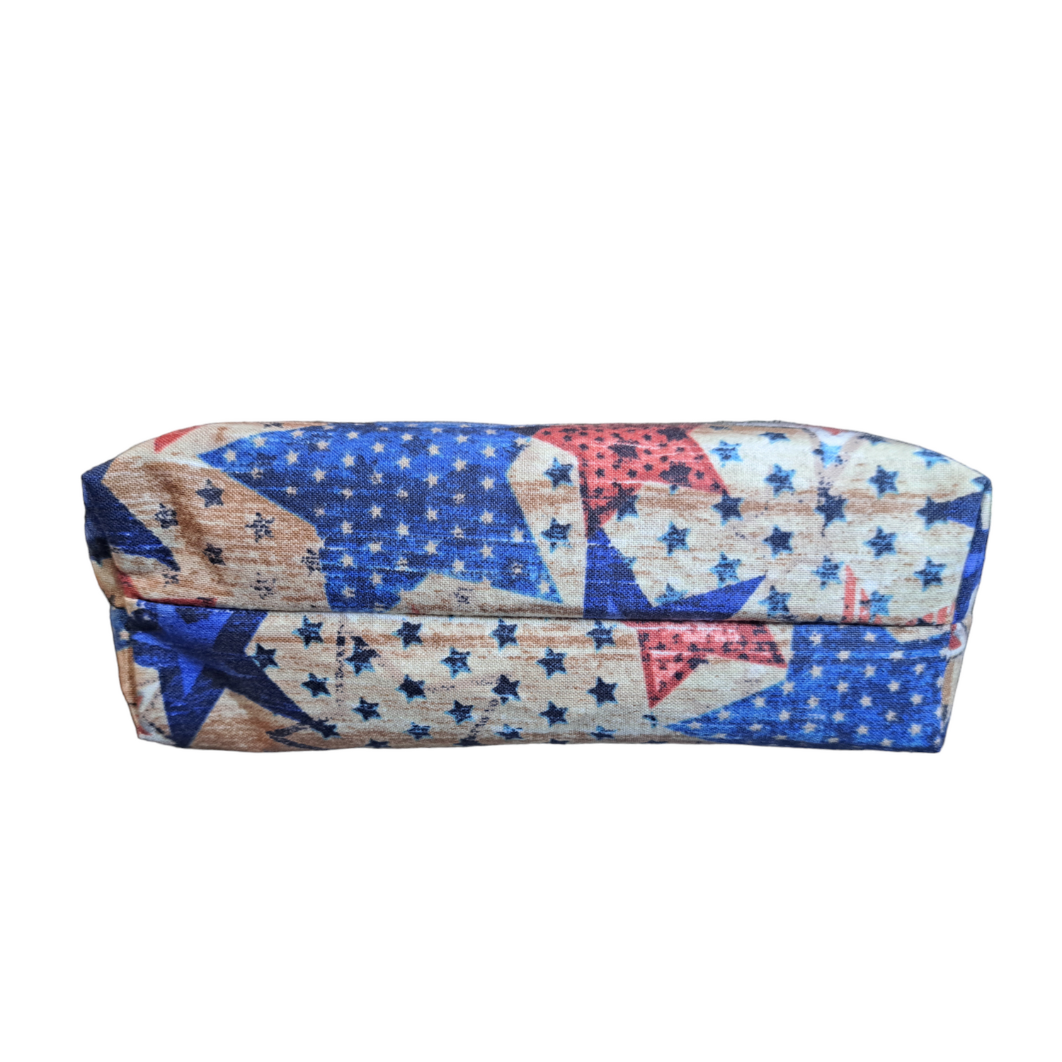 Patriotic &amp; Rustic - Makeup Bag/ Cosmetic Pouch ( Different Sizes) - silver makeup bag, handmade pot holders, natural body lotion, loofah goat milk soap, cosmetic bag, handmade bags, purse - Frances Farm &amp; Craft, LLC
