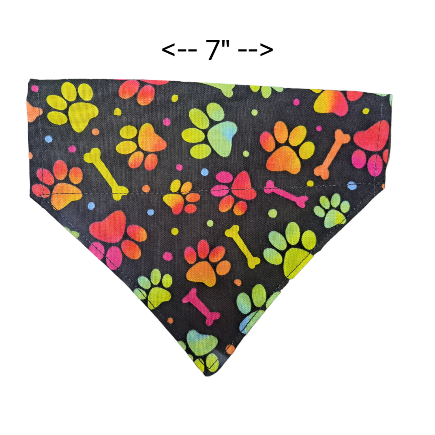 Neon Paws - Dog Bandanas (Different Sizes) - silver makeup bag, dog bandana, handmade pot holders, Scrunchies, pink makeup bag, Sachet, green cosmetic bag, make up bag green - Frances Farm & Craft, LLC