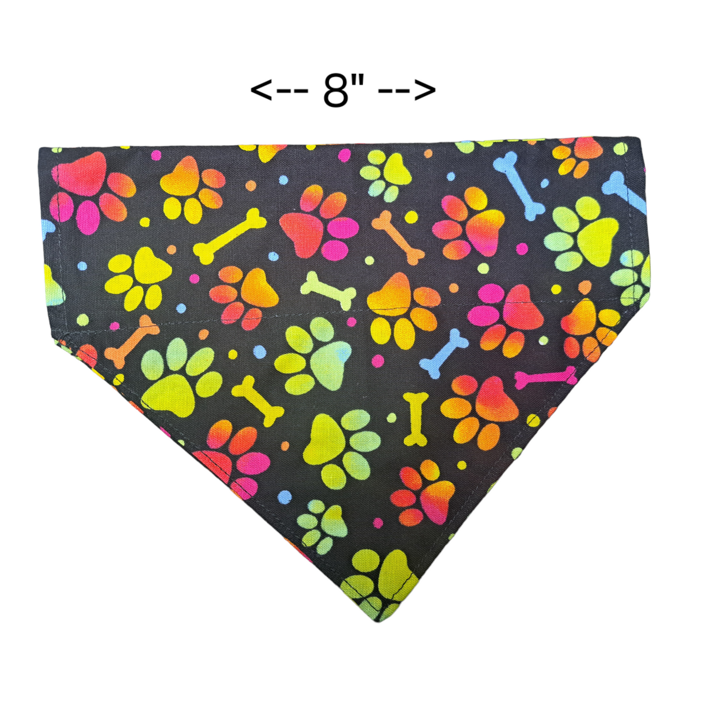 Neon Paws - Dog Bandanas (Different Sizes) - silver makeup bag, dog bandana, handmade pot holders, Scrunchies, pink makeup bag, Sachet, green cosmetic bag, make up bag green - Frances Farm & Craft, LLC