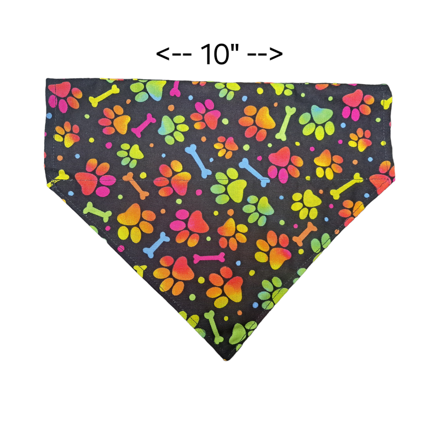 Neon Paws - Dog Bandanas (Different Sizes) - silver makeup bag, dog bandana, handmade pot holders, Scrunchies, pink makeup bag, Sachet, green cosmetic bag, make up bag green - Frances Farm & Craft, LLC