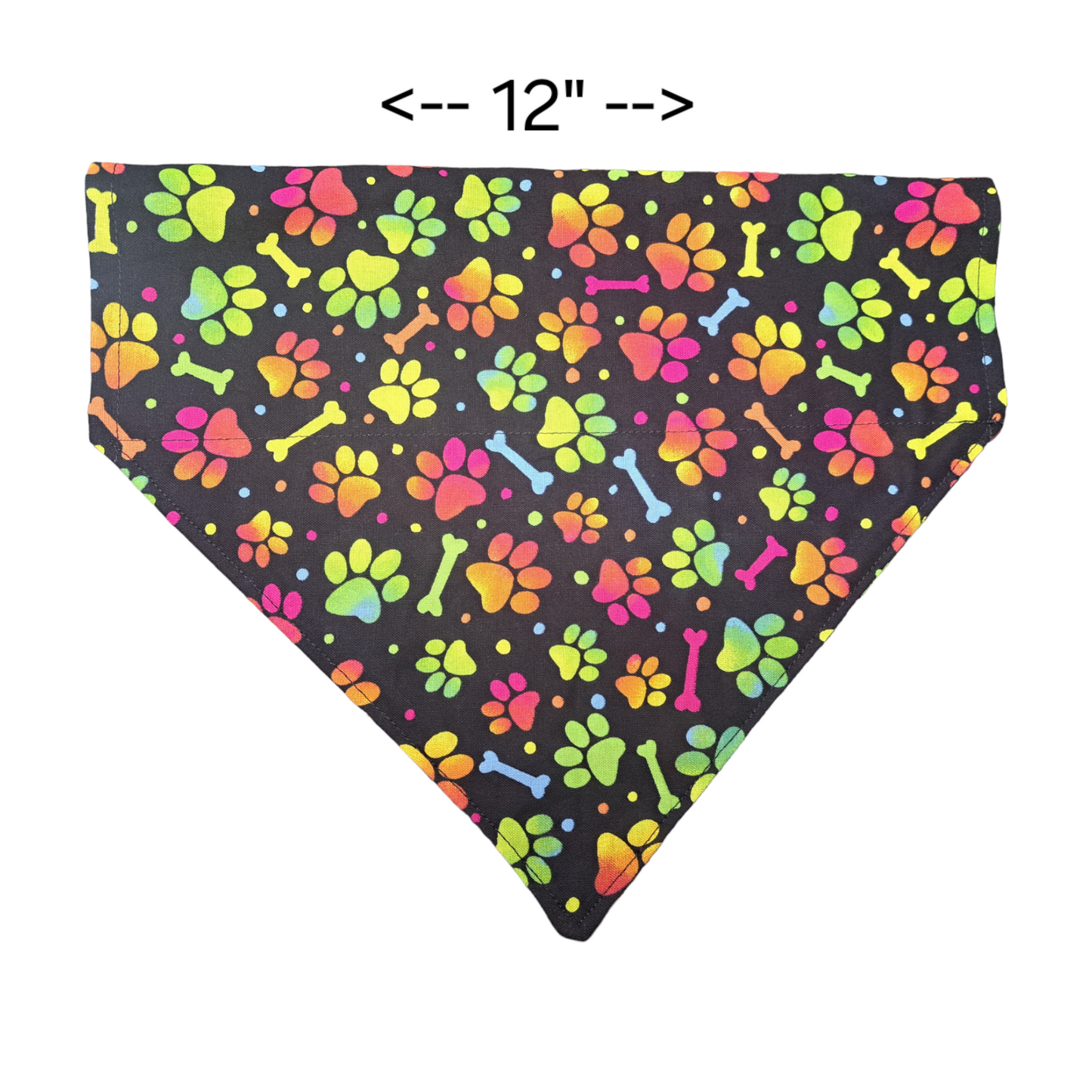 Neon Paws - Dog Bandanas (Different Sizes) - silver makeup bag, dog bandana, handmade pot holders, Scrunchies, pink makeup bag, Sachet, green cosmetic bag, make up bag green - Frances Farm & Craft, LLC