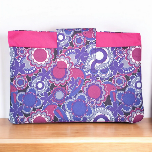 Laptop Sleeve - Pink & Purple (Water-resistant) - silver makeup bag, dog bandana, handmade pot holders, Scrunchies, pink makeup bag, Sachet, green cosmetic bag, make up bag green - Frances Farm & Craft, LLC