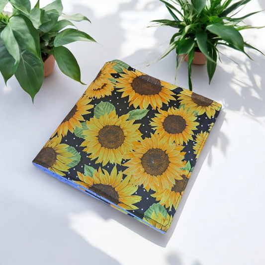 Tampon Pouch - Sunflowers - silver makeup bag, dog bandana, handmade pot holders, Scrunchies, pink makeup bag, Sachet, green cosmetic bag, make up bag green - Frances Farm & Craft, LLC