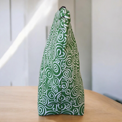 Green with White Swirls - Makeup Bag (Different sizes)