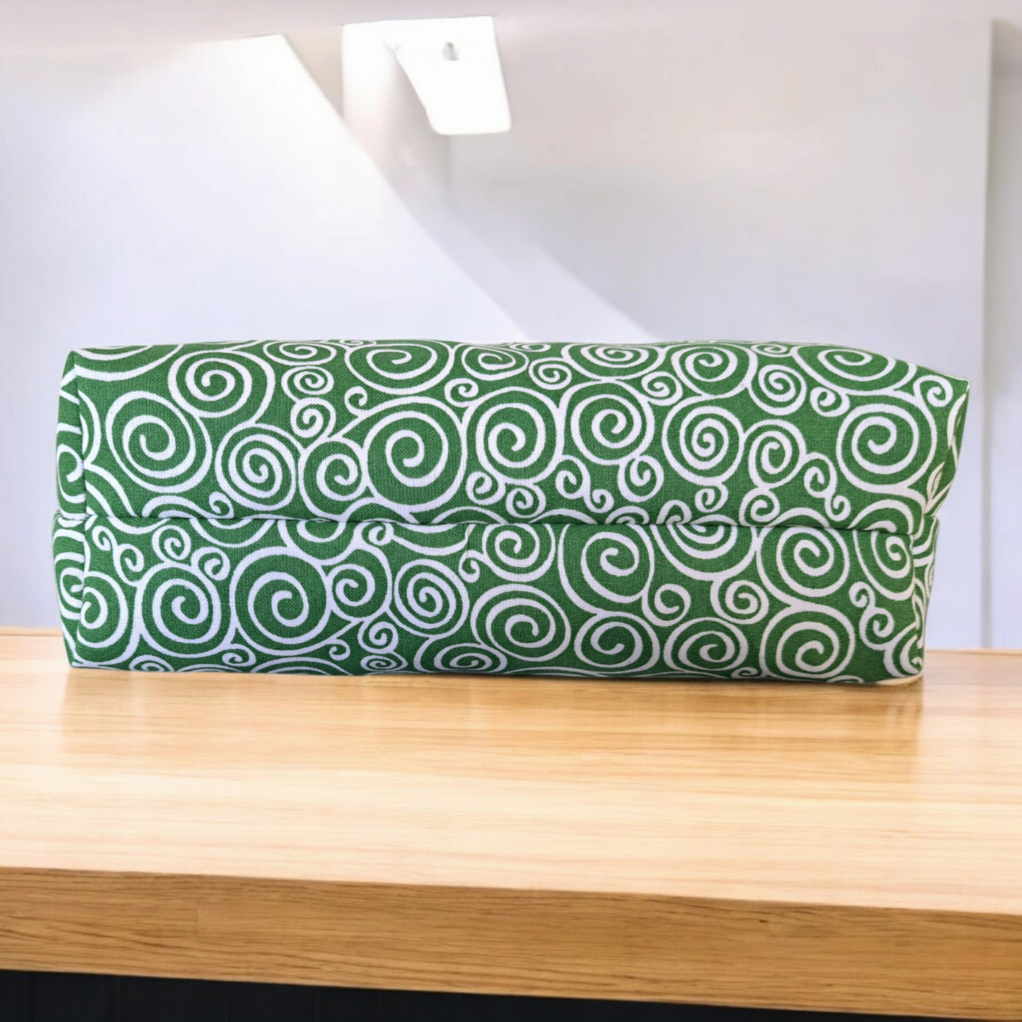 Green with White Swirls - Makeup Bag (Different sizes)