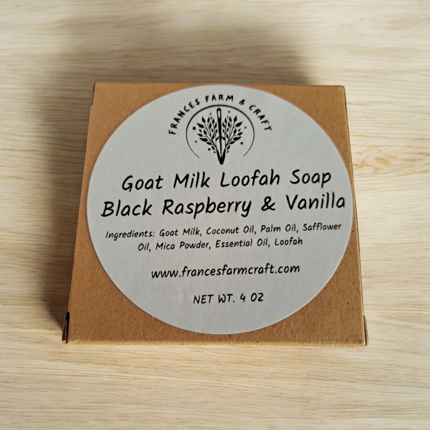 2 Goat Milk Loofah Soaps - Black Raspberry & Vanilla