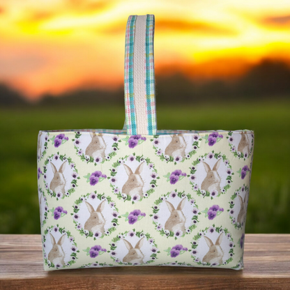 Easter Baskets - silver makeup bag, dog bandana, handmade pot holders, Scrunchies, pink makeup bag, Sachet, green cosmetic bag, make up bag green - Frances Farm & Craft, LLC