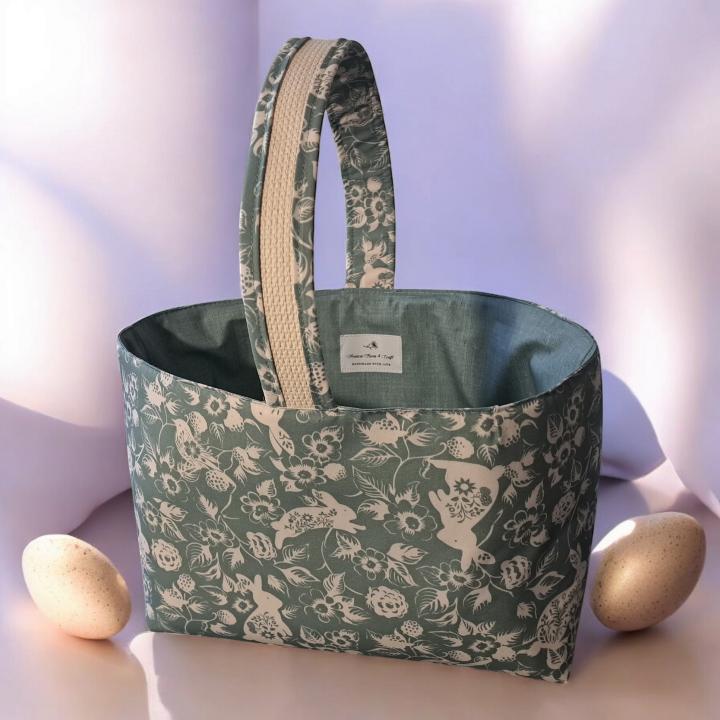 Easter Baskets - silver makeup bag, dog bandana, handmade pot holders, Scrunchies, pink makeup bag, Sachet, green cosmetic bag, make up bag green - Frances Farm & Craft, LLC