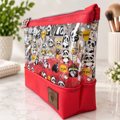 Silly Panda Vinyl Cosmetic Bag