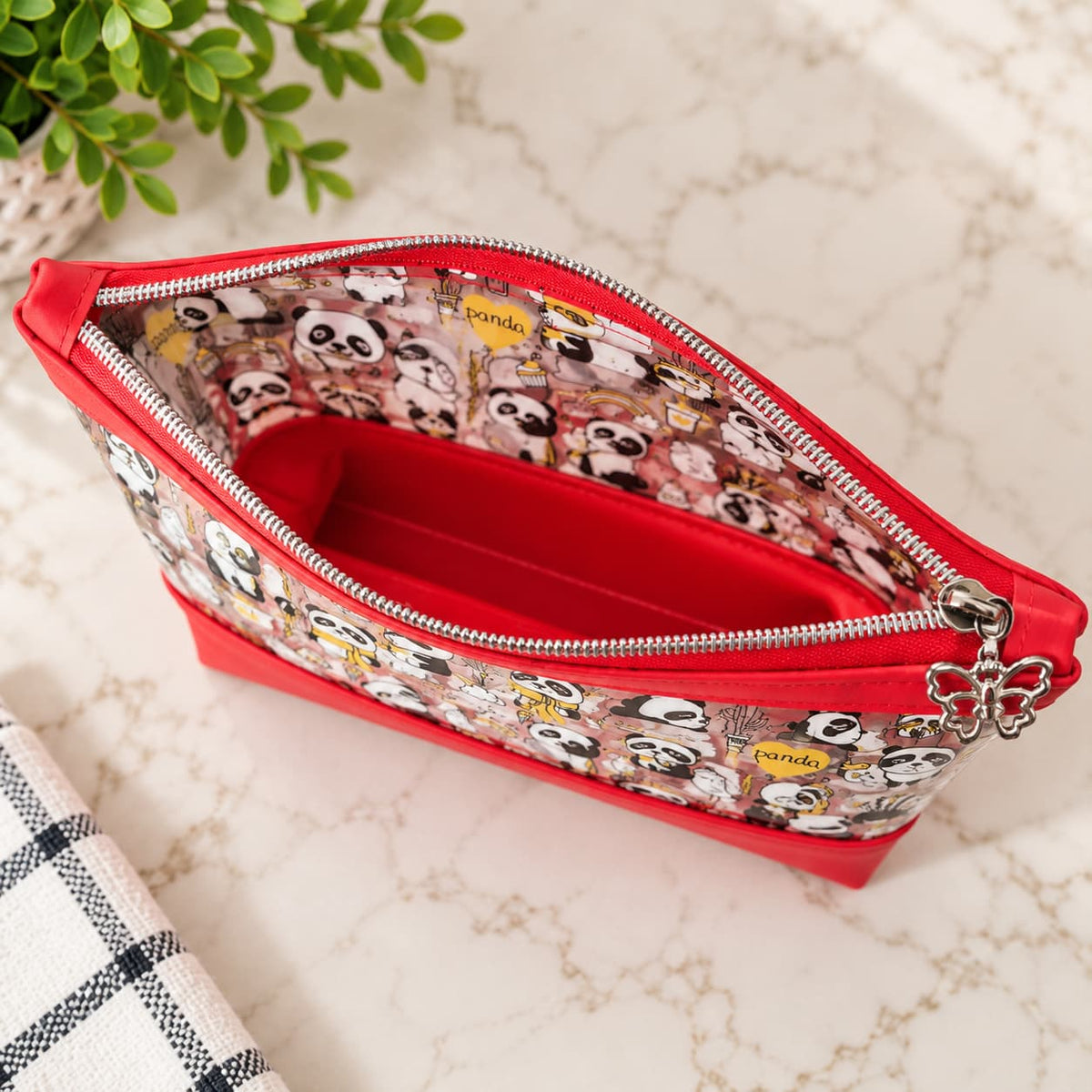 Silly Panda Vinyl Cosmetic Bag