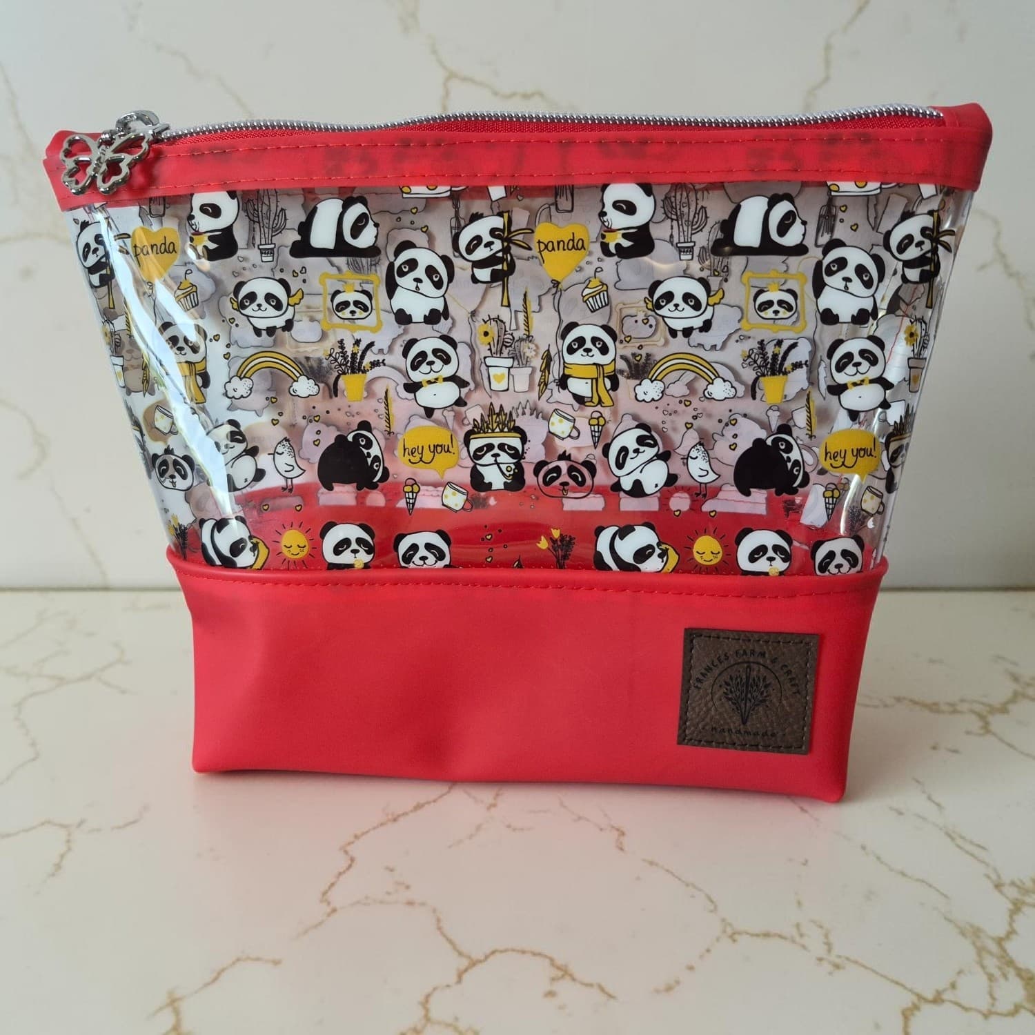 Silly Panda Vinyl Cosmetic Bag