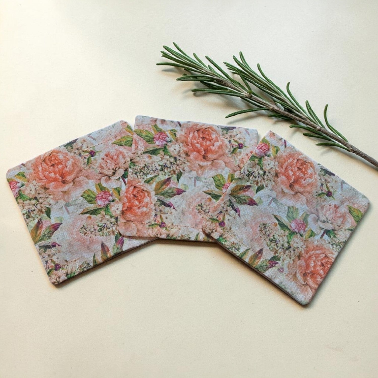 Hancrafted Organic Rosemary Sachets - Pink Roses (Set of 3)