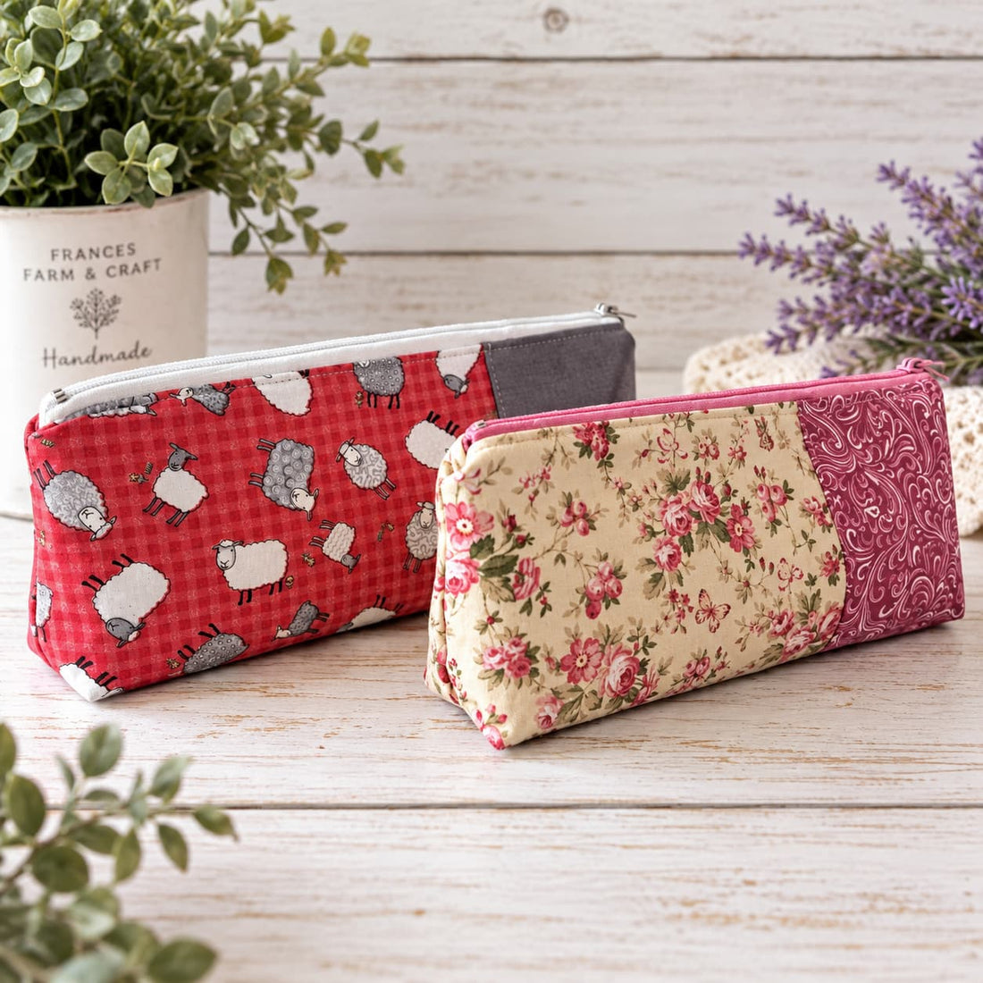Sheep or Pink Roses - Pencil Pouch