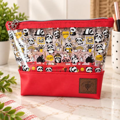 Silly Panda Vinyl Cosmetic Bag