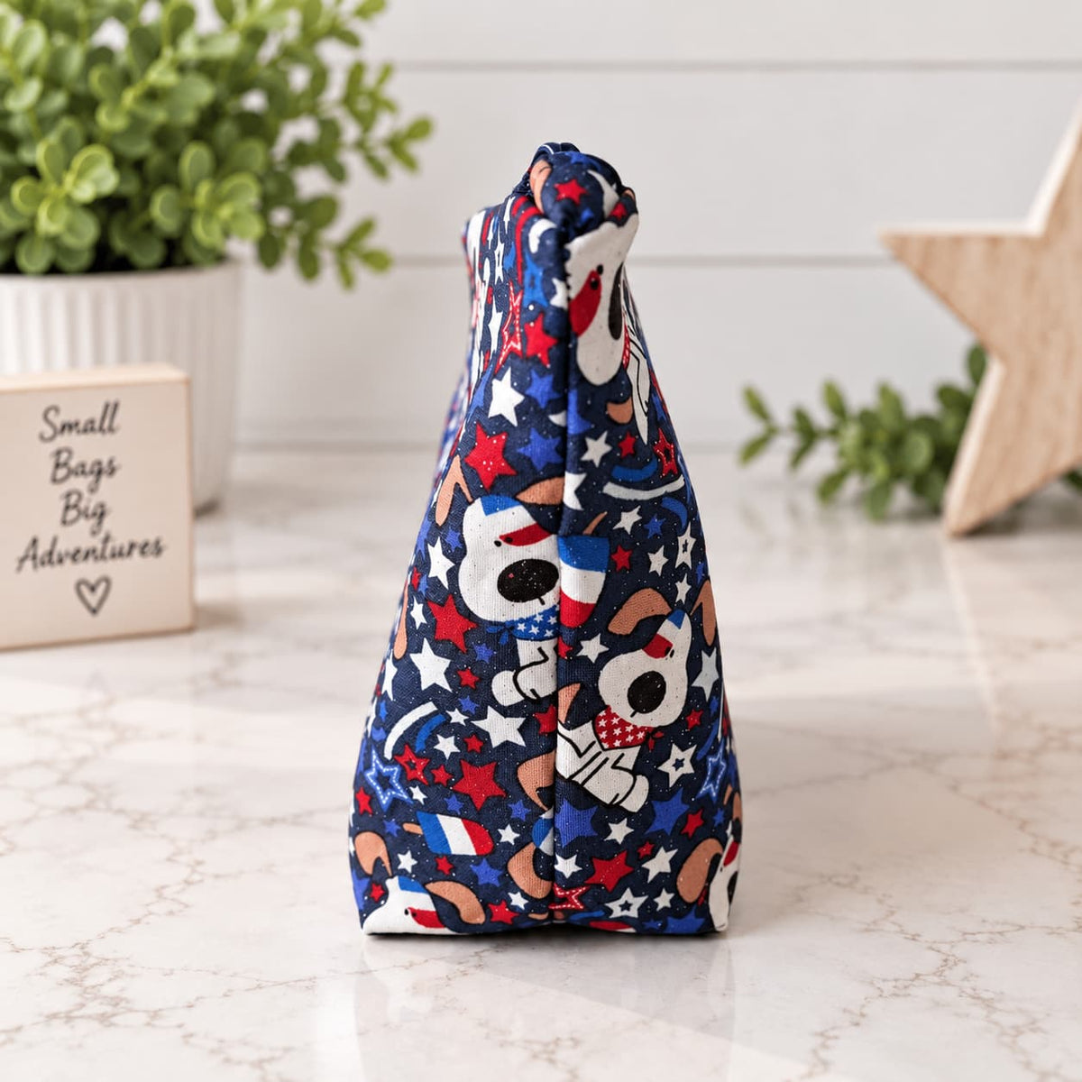 Red, White &amp; Woof - Makeup Bag/ Cosmetic Bag (Different Sizes)
