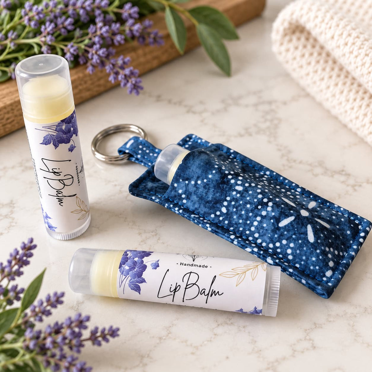 Nourishing Lip Balms/ Chapsticks + Keychain