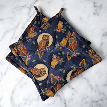 Midnight Owls - Pot Holders (Set of 2)