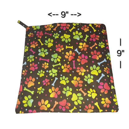 Neon Colored Paws - Pot Holders (Set of 2)